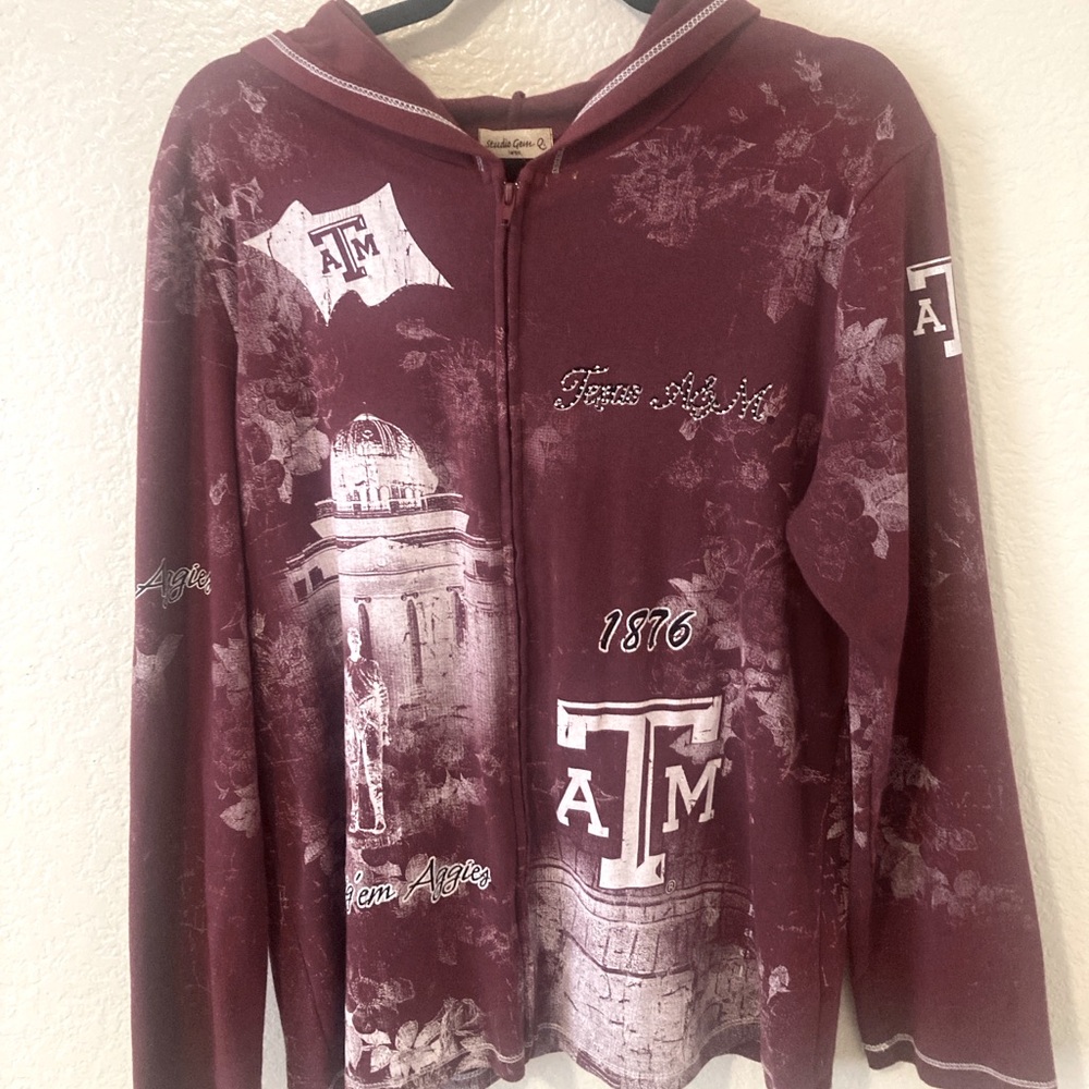 Texas A&M Embellished Maroon Zip-Up Hoodie